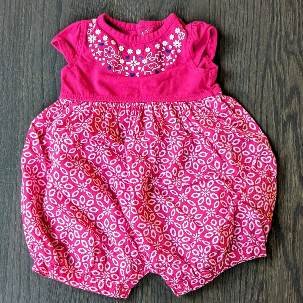 Carter's Baby Girls' Floral Romper, Pink, 6 Months